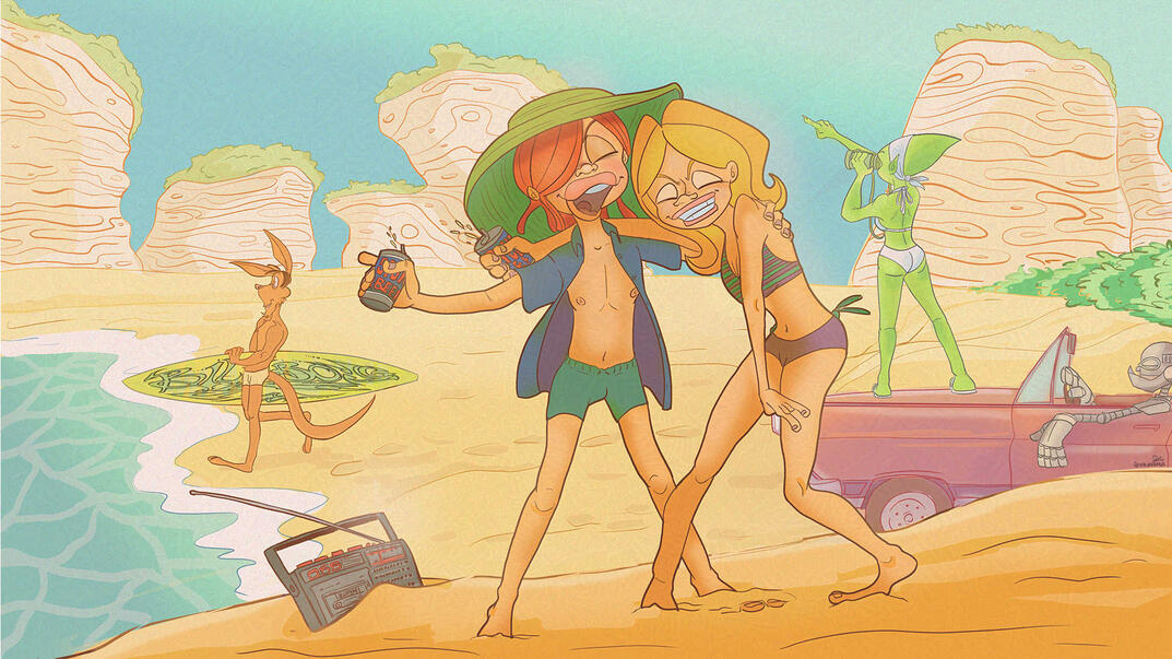 Ozzie-Merican Summer, Clip Studio Paint, Photoshop, 2023