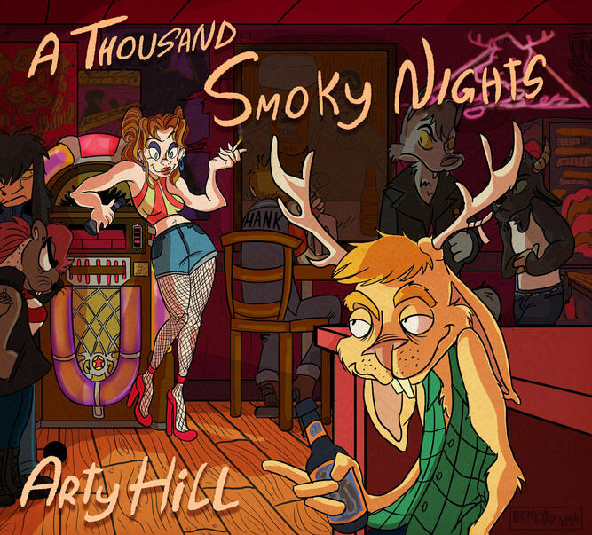 A Thousand Smoky Nights Album Cover, Arty Hill, Clip Studio Paint, Photoshop, 2021.